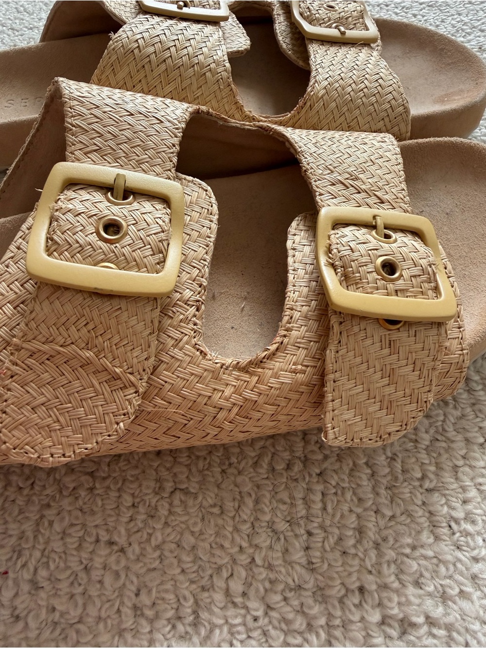 Serpui Natasha Bun Straw Sandals SZ 9 like NEW - Picture 7 of 8